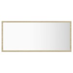 vidaXL Oglindă de baie cu LED, stejar sonoma, 90x8,5x37 cm, acril