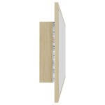 vidaXL Oglindă de baie cu LED, stejar sonoma, 90x8,5x37 cm, acril
