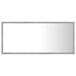 vidaXL Oglindă de baie cu LED, gri beton, 90x8,5x37 cm, acril