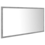 vidaXL Oglindă de baie cu LED, gri beton, 90x8,5x37 cm, acril