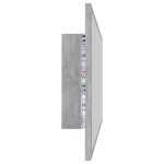 vidaXL Oglindă de baie cu LED, gri beton, 90x8,5x37 cm, acril