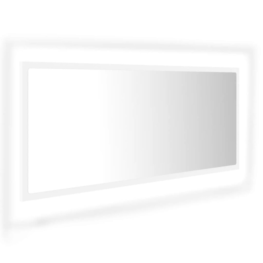 vidaXL Oglindă de baie cu LED, alb, 100x8,5x37 cm, acril