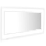 vidaXL Oglindă de baie cu LED, alb, 100x8,5x37 cm, acril