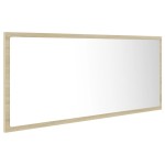 vidaXL Oglindă de baie cu LED, stejar sonoma, 100x8,5x37 cm, acril