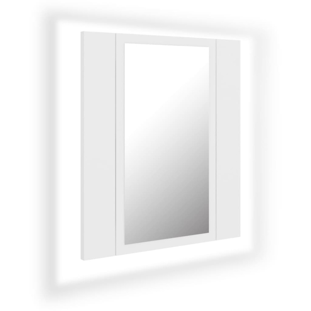 vidaXL Dulap de baie cu oglindă & LED, alb, 40x12x45 cm, acril