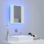 vidaXL Dulap de baie cu oglindă & LED, alb, 40x12x45 cm, acril vidaXL Dulap de baie cu oglindă & LED, alb, 40x12x45 cm, acril