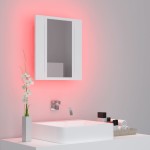 vidaXL Dulap de baie cu oglindă & LED, alb, 40x12x45 cm, acril vidaXL Dulap de baie cu oglindă & LED, alb, 40x12x45 cm, acril