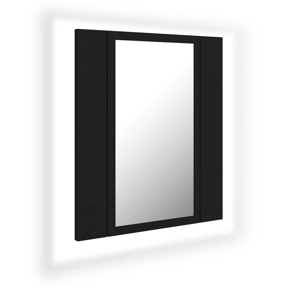 vidaXL Dulap de baie cu oglindă & LED, negru, 40x12x45 cm, acril