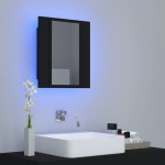 vidaXL Dulap de baie cu oglindă & LED, negru, 40x12x45 cm, acril vidaXL Dulap de baie cu oglindă & LED, negru, 40x12x45 cm, acril