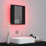 vidaXL Dulap de baie cu oglindă & LED, negru, 40x12x45 cm, acril vidaXL Dulap de baie cu oglindă & LED, negru, 40x12x45 cm, acril