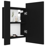 vidaXL Dulap de baie cu oglindă & LED, negru, 40x12x45 cm, acril vidaXL Dulap de baie cu oglindă & LED, negru, 40x12x45 cm, acril