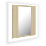 vidaXL Dulap de baie cu oglindă și LED, stejar Sonoma, 40x12x45 acril vidaXL Dulap de baie cu oglindă și LED, stejar Sonoma, 40x12x45 acril