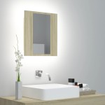 vidaXL Dulap de baie cu oglindă și LED, stejar Sonoma, 40x12x45 acril vidaXL Dulap de baie cu oglindă și LED, stejar Sonoma, 40x12x45 acril