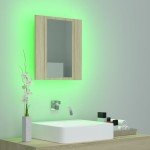 vidaXL Dulap de baie cu oglindă și LED, stejar Sonoma, 40x12x45 acril vidaXL Dulap de baie cu oglindă și LED, stejar Sonoma, 40x12x45 acril