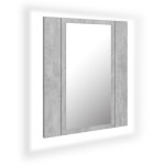 vidaXL Dulap de baie cu oglindă & LED, gri beton, 40x12x45 cm acril vidaXL Dulap de baie cu oglindă & LED, gri beton, 40x12x45 cm acril