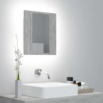 vidaXL Dulap de baie cu oglindă & LED, gri beton, 40x12x45 cm acril vidaXL Dulap de baie cu oglindă & LED, gri beton, 40x12x45 cm acril