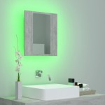 vidaXL Dulap de baie cu oglindă & LED, gri beton, 40x12x45 cm acril vidaXL Dulap de baie cu oglindă & LED, gri beton, 40x12x45 cm acril