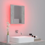 vidaXL Dulap de baie cu oglindă & LED, gri beton, 40x12x45 cm acril vidaXL Dulap de baie cu oglindă & LED, gri beton, 40x12x45 cm acril