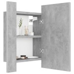 vidaXL Dulap de baie cu oglindă & LED, gri beton, 40x12x45 cm acril vidaXL Dulap de baie cu oglindă & LED, gri beton, 40x12x45 cm acril