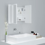 vidaXL Dulap de baie cu oglindă și LED, alb, 60x12x45 cm acril vidaXL Dulap de baie cu oglindă și LED, alb, 60x12x45 cm acril