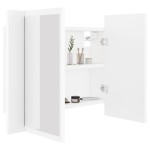 vidaXL Dulap de baie cu oglindă și LED, alb, 60x12x45 cm acril vidaXL Dulap de baie cu oglindă și LED, alb, 60x12x45 cm acril