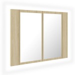 vidaXL Dulap de baie cu oglindă și LED, stejar sonoma, 60x12x45 acril