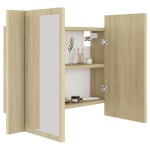 vidaXL Dulap de baie cu oglindă și LED, stejar sonoma, 60x12x45 acril