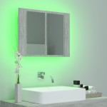 vidaXL Dulap de baie cu oglindă și LED, gri beton, 60x12x45 cm vidaXL Dulap de baie cu oglindă și LED, gri beton, 60x12x45 cm