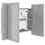 vidaXL Dulap de baie cu oglindă și LED, gri beton, 60x12x45 cm vidaXL Dulap de baie cu oglindă și LED, gri beton, 60x12x45 cm