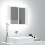 804961 vidaXL Dulap baie cu oglindă LED alb lucios 60x12x45 cm acril 804961 vidaXL Dulap baie cu oglindă LED alb lucios 60x12x45 cm acril