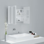 804961 vidaXL Dulap baie cu oglindă LED alb lucios 60x12x45 cm acril 804961 vidaXL Dulap baie cu oglindă LED alb lucios 60x12x45 cm acril