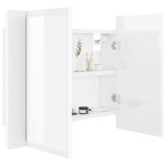 804961 vidaXL Dulap baie cu oglindă LED alb lucios 60x12x45 cm acril 804961 vidaXL Dulap baie cu oglindă LED alb lucios 60x12x45 cm acril