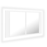 vidaXL Dulap de baie cu oglindă și LED, alb, 80x12x45 cm vidaXL Dulap de baie cu oglindă și LED, alb, 80x12x45 cm