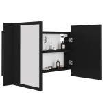 vidaXL Dulap de baie cu oglindă și LED, negru, 80x12x45 cm vidaXL Dulap de baie cu oglindă și LED, negru, 80x12x45 cm