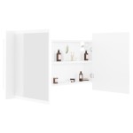 vidaXL Dulap de baie cu oglindă și LED, alb, 90x12x45 cm acril vidaXL Dulap de baie cu oglindă și LED, alb, 90x12x45 cm acril