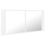 vidaXL Dulap de baie cu oglindă și LED, alb, 100x12x45 cm, acril vidaXL Dulap de baie cu oglindă și LED, alb, 100x12x45 cm, acril