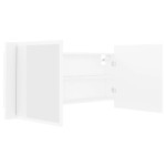 vidaXL Dulap de baie cu oglindă și LED, alb, 100x12x45 cm, acril vidaXL Dulap de baie cu oglindă și LED, alb, 100x12x45 cm, acril