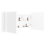 vidaXL Dulap de baie cu oglindă și LED, alb, 100x12x45 cm, acril vidaXL Dulap de baie cu oglindă și LED, alb, 100x12x45 cm, acril