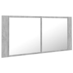vidaXL Dulap de baie cu oglindă & LED, gri beton, 100x12x45 cm acril vidaXL Dulap de baie cu oglindă & LED, gri beton, 100x12x45 cm acril