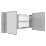 vidaXL Dulap de baie cu oglindă & LED, gri beton, 100x12x45 cm acril vidaXL Dulap de baie cu oglindă & LED, gri beton, 100x12x45 cm acril