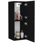 vidaXL Dulap de baie, negru, 30 x 30 x 80 cm, PAL