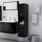 vidaXL Dulap de baie, negru, 30x30x130 cm, lemn prelucrat vidaXL Dulap de baie, negru, 30x30x130 cm, lemn prelucrat
