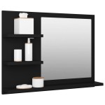 vidaXL Oglindă de baie, negru, 60 x 10,5 x 45 cm, PAL