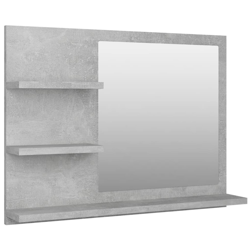 vidaXL Oglindă de baie, gri beton, 60x10,5x45 cm, PAL
