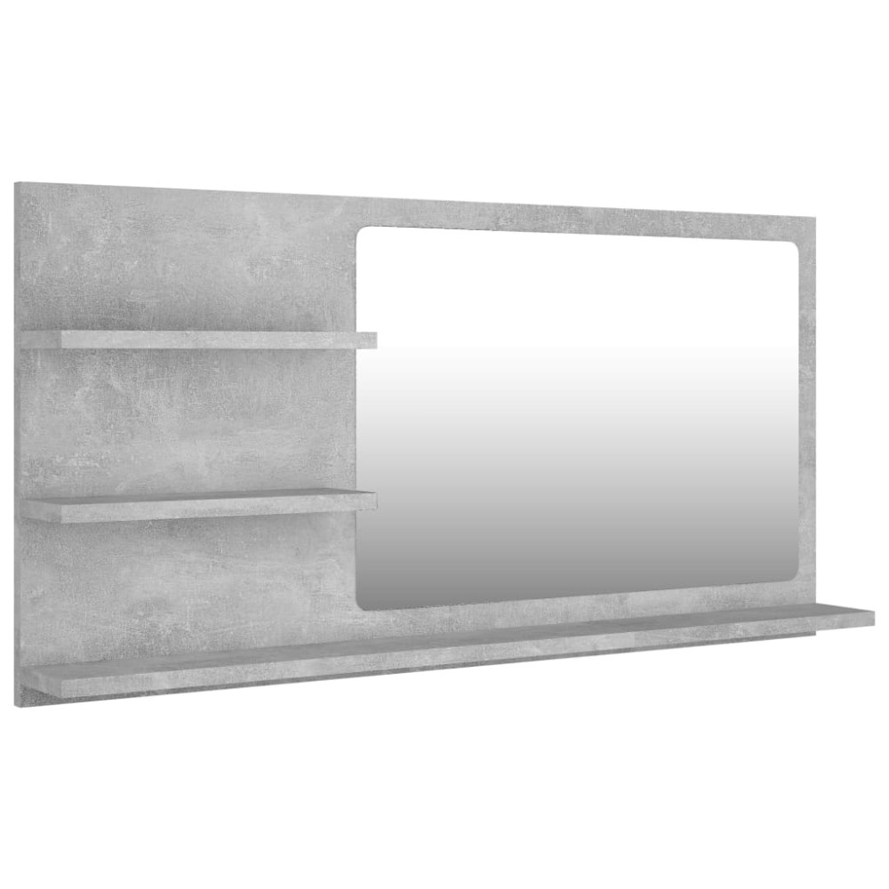 vidaXL Oglindă de baie, gri beton, 90 x 10,5 x 45 cm, PAL