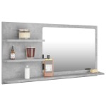vidaXL Oglindă de baie, gri beton, 90 x 10,5 x 45 cm, PAL