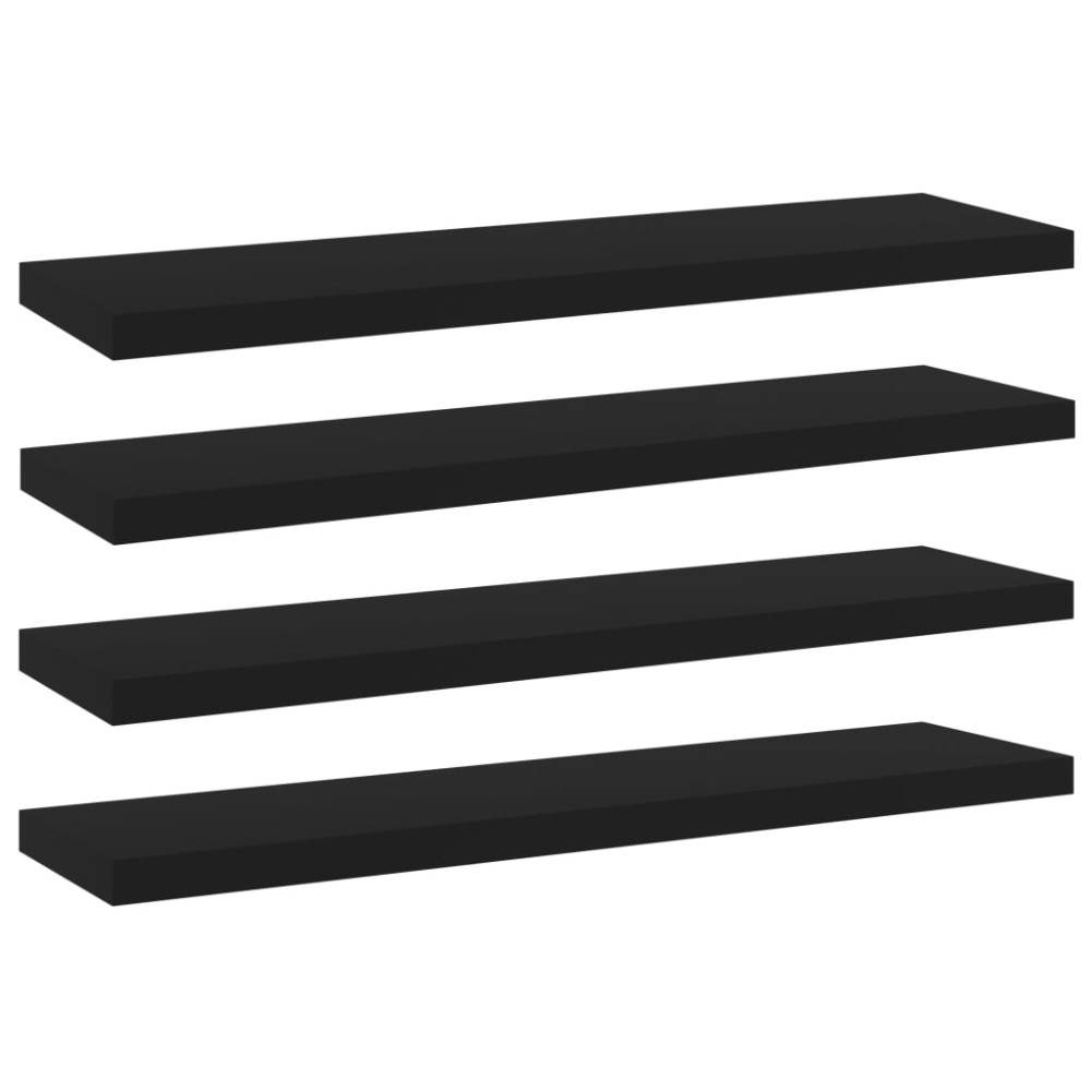 vidaXL Plăci bibliotecă, 4 buc., negru, 40 x 10 x 1,5 cm, PAL