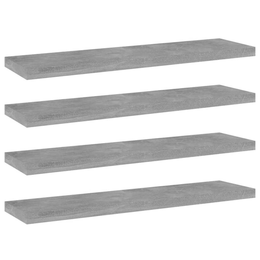 vidaXL Plăci bibliotecă, gri beton, 4 buc, 40 x 10 x 1,5 cm, PAL