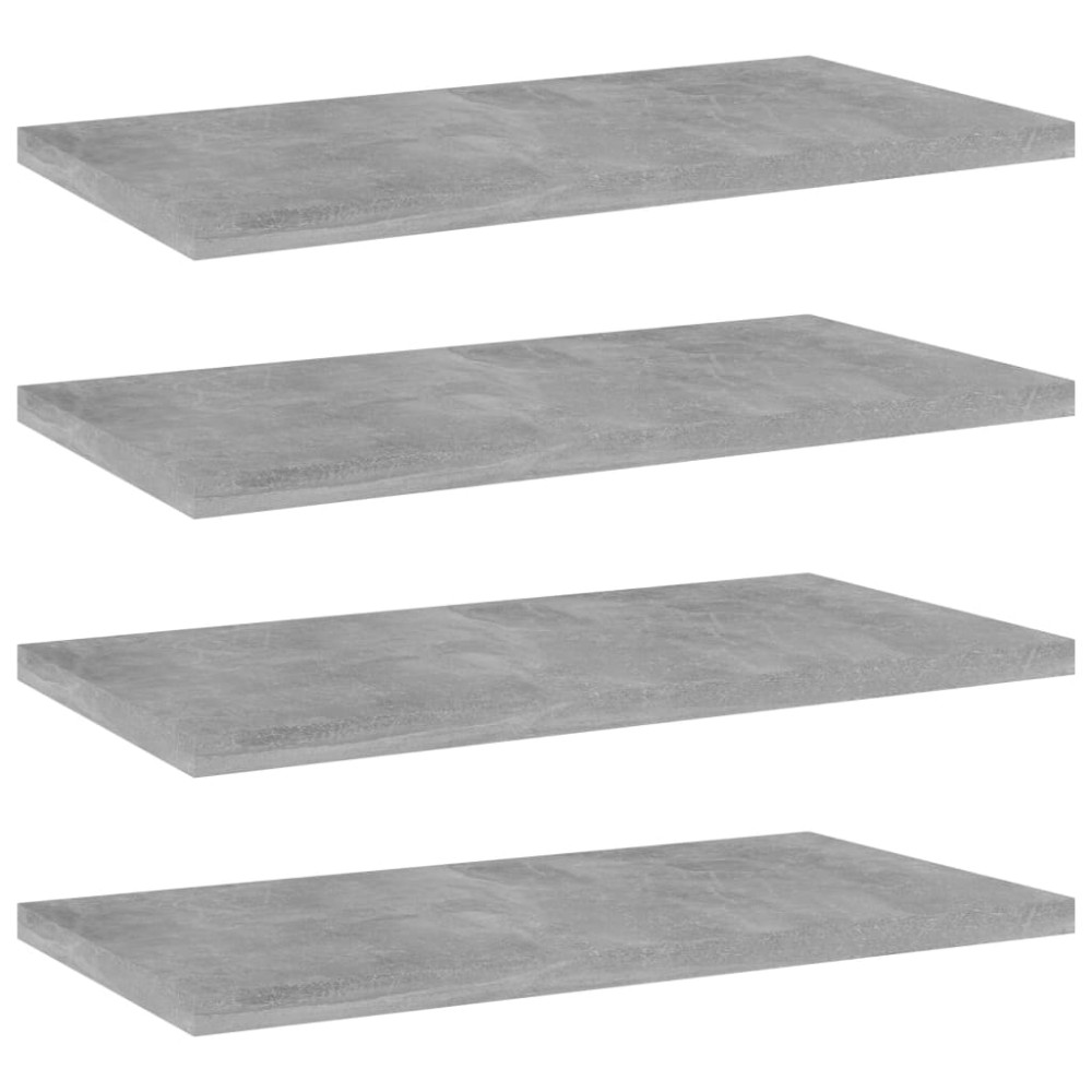vidaXL Plăci bibliotecă, gri beton, 4 buc, 40 x 20 x 1,5 cm, PAL