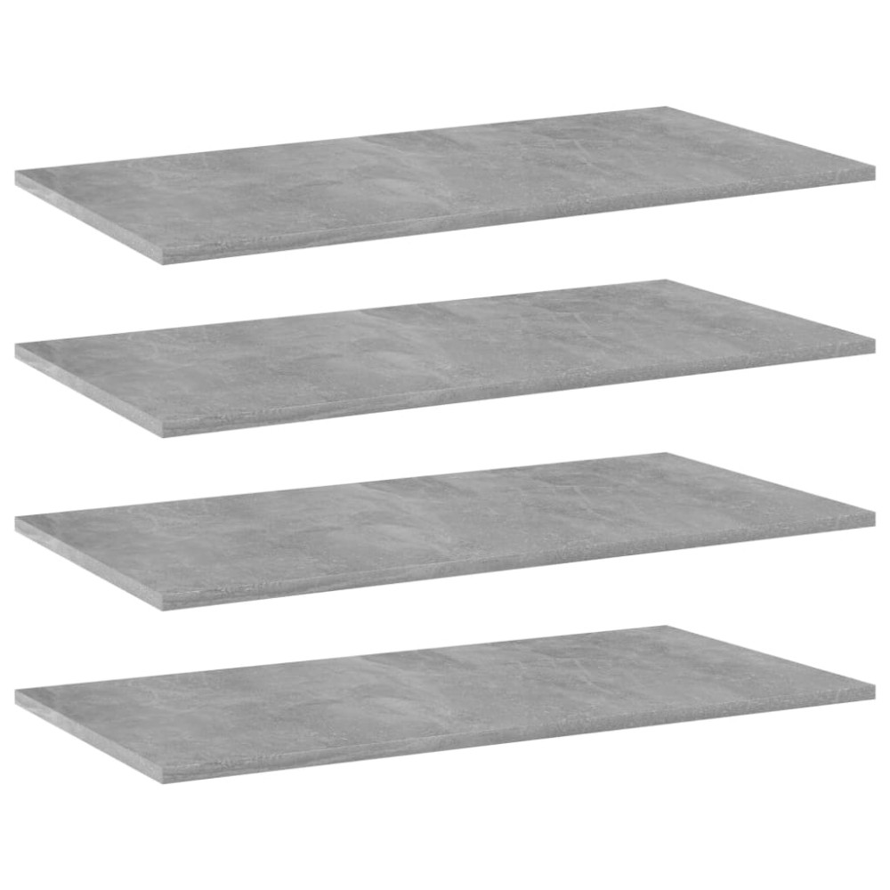 vidaXL Plăci bibliotecă, gri beton, 4 buc, 80 x 40 x 1,5 cm, PAL